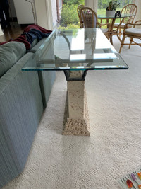 Glass coffee table and sofa table 