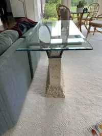 Glass coffee table and sofa table 