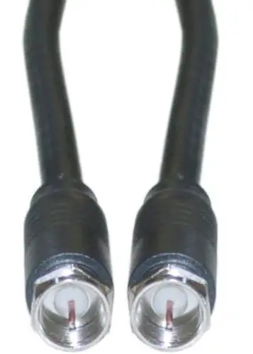 Three: Cable F-pin RG6 Coaxial Cable, Black, F-pin, View more