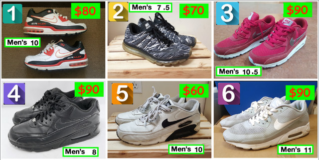 Nike Air  Max Sneakers Shoes ⎮ Mens Various Size ⎮$60-$90 in Men's Shoes in City of Toronto
