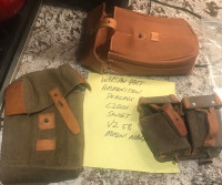 3 VINTAGE AMMO POUCHES - WARSAW PACT CZECH SOVIET MILITARY LOT