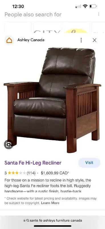MINT Brand New, Ashley's Furniture **SANTA-FE HI-LEG RECLINER** | Chairs &  Recliners | Calgary | Kijiji