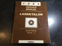 1992 Plymouth Laser Eagle Talon Service Manual 1GB Talon TSi AWD