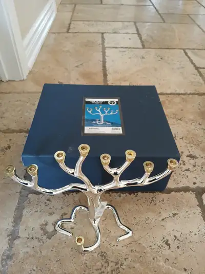 TREE OF LIFE MENORAH by Rite Lite-polished silverplate -NEW, View more