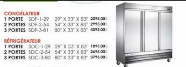 3 Door Industrial Freezer in Industrial Kitchen Supplies in Laval / North Shore - Image 6