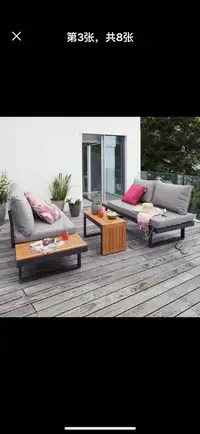 Brand new Teak Wood Bench Outdoor Sofa Set Aluminum Alloy Frame