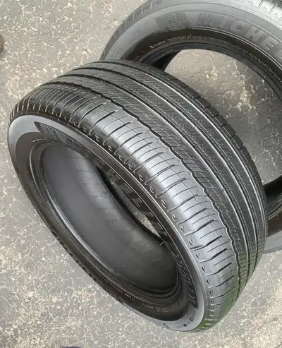 only 2 Michelin Primacy Tour A/S all season tires available. Deep tread. Good condition. Made in USA...