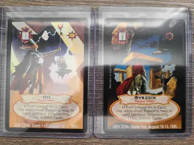 1995 Hyborian Gates Collectible Card Game Gen Con promo card set. Each card has sold online for $80...