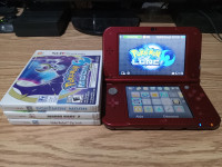 New Nintendo 3DS XL Rouge Avec 3 Jeux (Lire La Description)