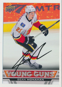SEAN MONAHAN CALGARY FLAMES X-RARE SIGNED UD OVERSIZE YOUNG GUNS