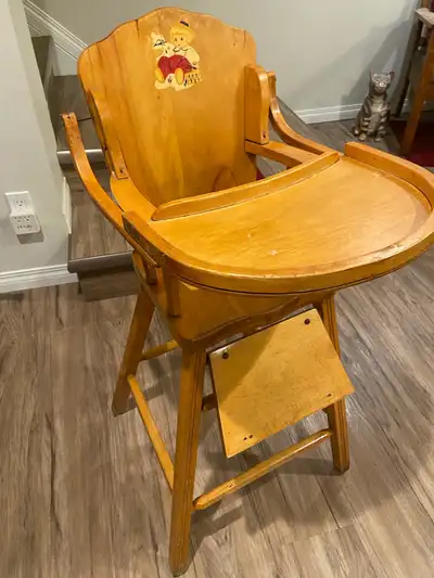 Vintage wood high chair, View more
