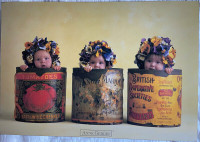 ANNE GEDDES PANSY TINS PLAQUE-MOUNTED POSTER $5