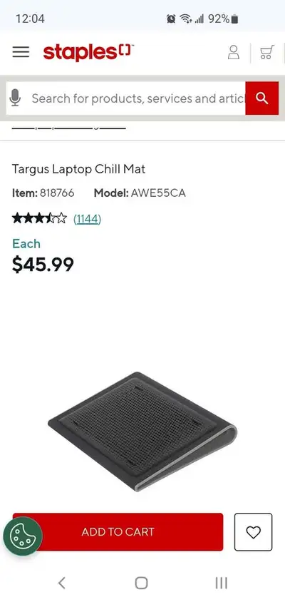 Comme Neuf Best Tapis de Refroidissement pour ordinateur portable - Laptop Chill Mat Targus Double V...