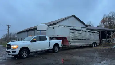 Offering livestock trucking, 30’ loading space, cows, goats, sheep, horses, donkeys, etc. etc Flexib...