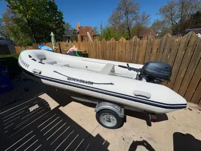 2022 Quicksiler Hard bottom 380 Rib. Put in the water 3 times. 2022 Yamaha F25SWHC electric start wi...