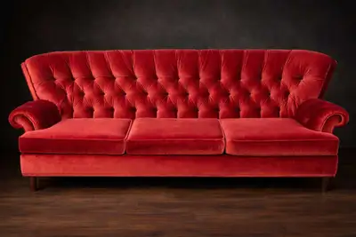 Vintage 1979 Boho Velvet Sofa – 7ft Statement Piece, View more