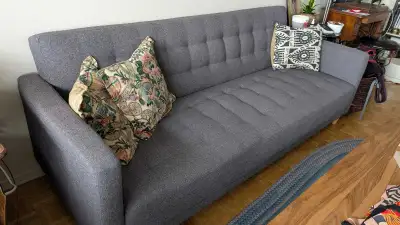 Three seater sofa bed. In very good condition. Bought from structube a few years ago. Non smoking an...