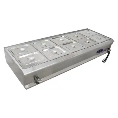 10Pan Pot Kettle Bain-Marie Buffet Food Warmer Steam Table190916, View more