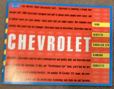 1990 CHEVROLET PERFORMANCE CARS BROCHURE FOR SALE THIS BROCHURE IS AVAILABLE IN BOTH ENGLISH OR FREN...