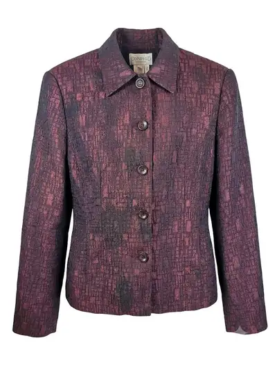 Conrad C Collection Textured Metallic Button Up Blazer Jacket, View more