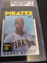1986 TOPPS TRADED BARRY BONDS #11T - GRADED 9 MINT ROOKIE