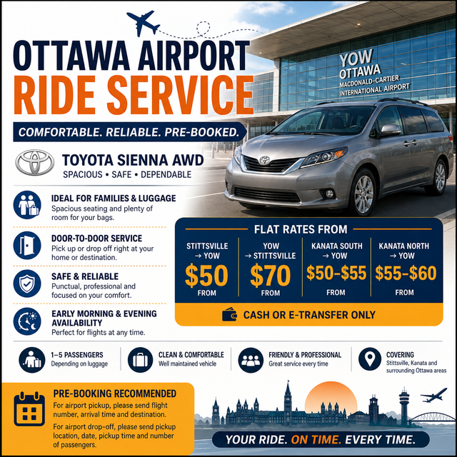 Ottawa Airport Pickup & Drop-Off | Toyota Sienna AWD