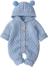 Unisex Baby Winter Hooded Jumpsuit, Size 90 (18-24 Months)