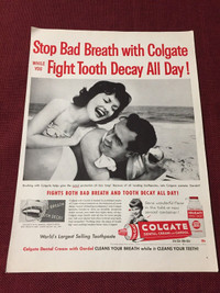 1959 Colgate Dental Cream with Gardol Original Ad