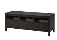 Black wood TV bench - IKEA HEMNES