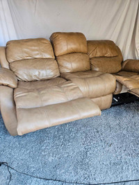 Genuine leather reclining couch - Free delivery today!
