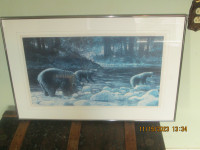 Fishing bears limited art print