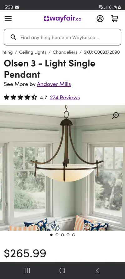 Contemporary 3 light indoor pendant, View more