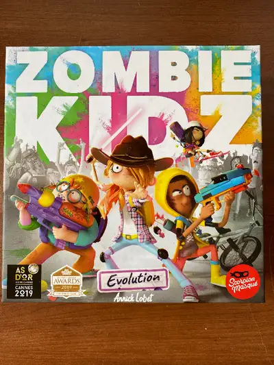 Zombie KIDZ Evolution for ages 7 and up. Multiple award-winning game, this is for 2-4 players and is...