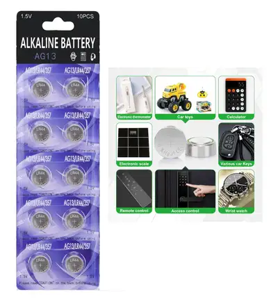 Brand New AG13 (LR44, 357) Button Cell Batteries (Pack of 10), View more