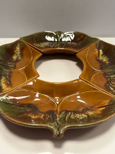 4 BOLS PLATS POTTERY CÉRAMIQUE MID CENTURY VINTAGE COURONNE, View more