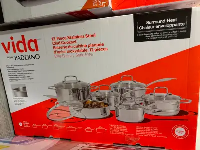 Vida by Paderno 12-Piece Stainless Steel Cookware Set, View more