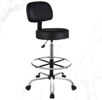 Purpose Adjustable Drafting Stool with Foot Rest & Wheels