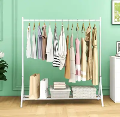 JUISSANO Clothing Rack Garment Coat Rack with Bottom Shelf- 52” , View more