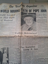 Pope John Death Brantford Expositor 
