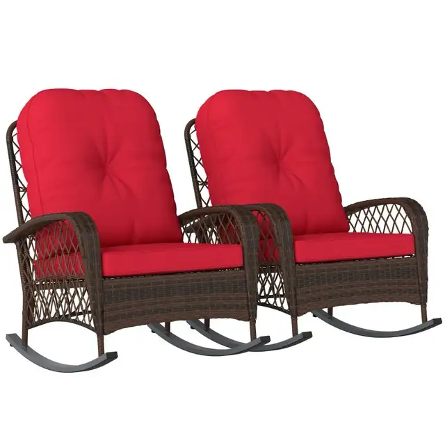 $69-$99, Outdoor Wicker Rattan Rocking Chair, Patio Rocker in Patio & Garden Furniture in Markham / York Region - Image 11
