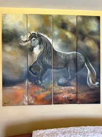 Original oil painting-Running horse