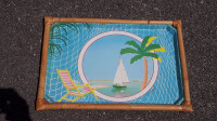 BEAUTIFUL COLOURFUL 1960's vintage tropical serving tray AMAZING