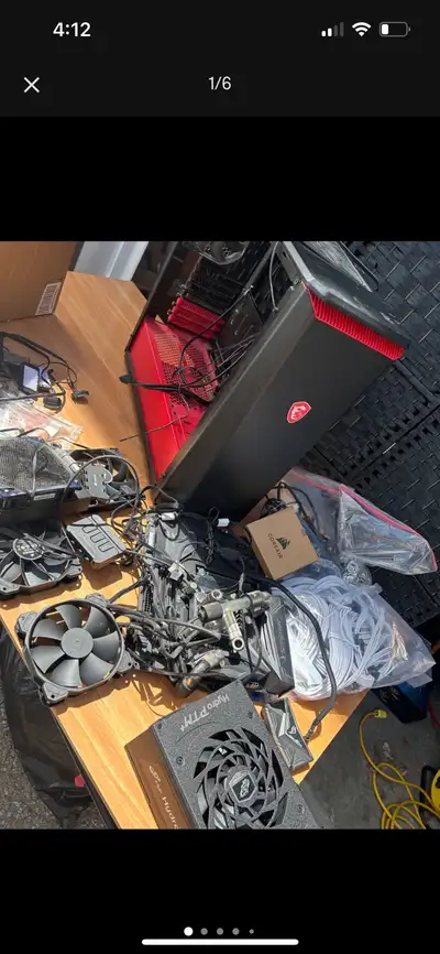 No side panel for computer coming with lots of parts $100