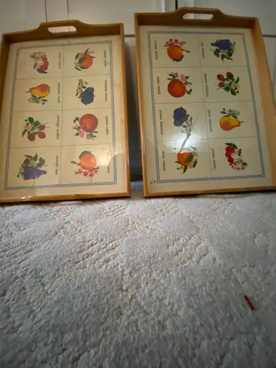 Set of 2 wooden trays, View more