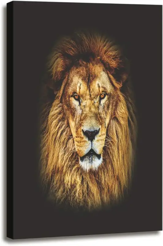 Mighty Lion Animal Painting Print on Canvas Framed Ready to Hang in Arts & Collectibles in City of Toronto - Image 2