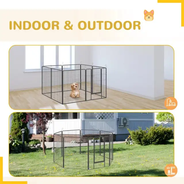 8 Panel 39" Height Heavy Duty Dog Playpen in Small Animals for Rehoming in Markham / York Region - Image 5