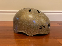 S1 Skateboard/Rollerskate Helmet – Gold Gloss Glitter