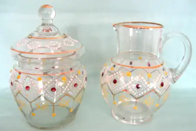 CREMIER SUCRIER VINTAGE TCHÉCOSLOVAQUIE CREAMER SUGAR BOWL, View more