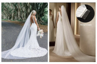 New 2.9m soft tulle ivory wedding veil $35