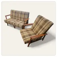 Petit ensemble sofa et fauteuil mid century 